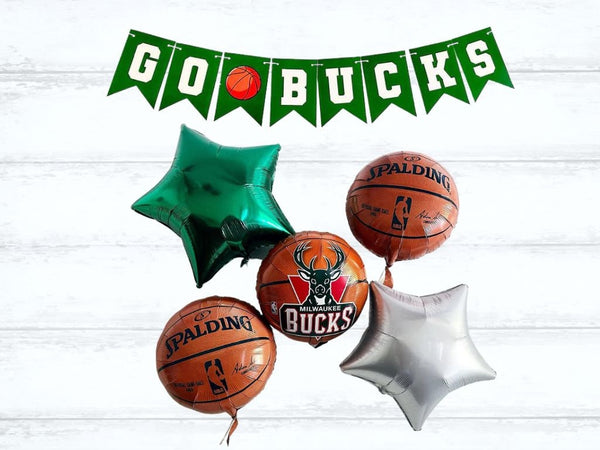 NBA Bucks Basketball Party Collection | Basketball Party Decor | Basketball Balloon Decor | Sports Balloon Garland | COL388
