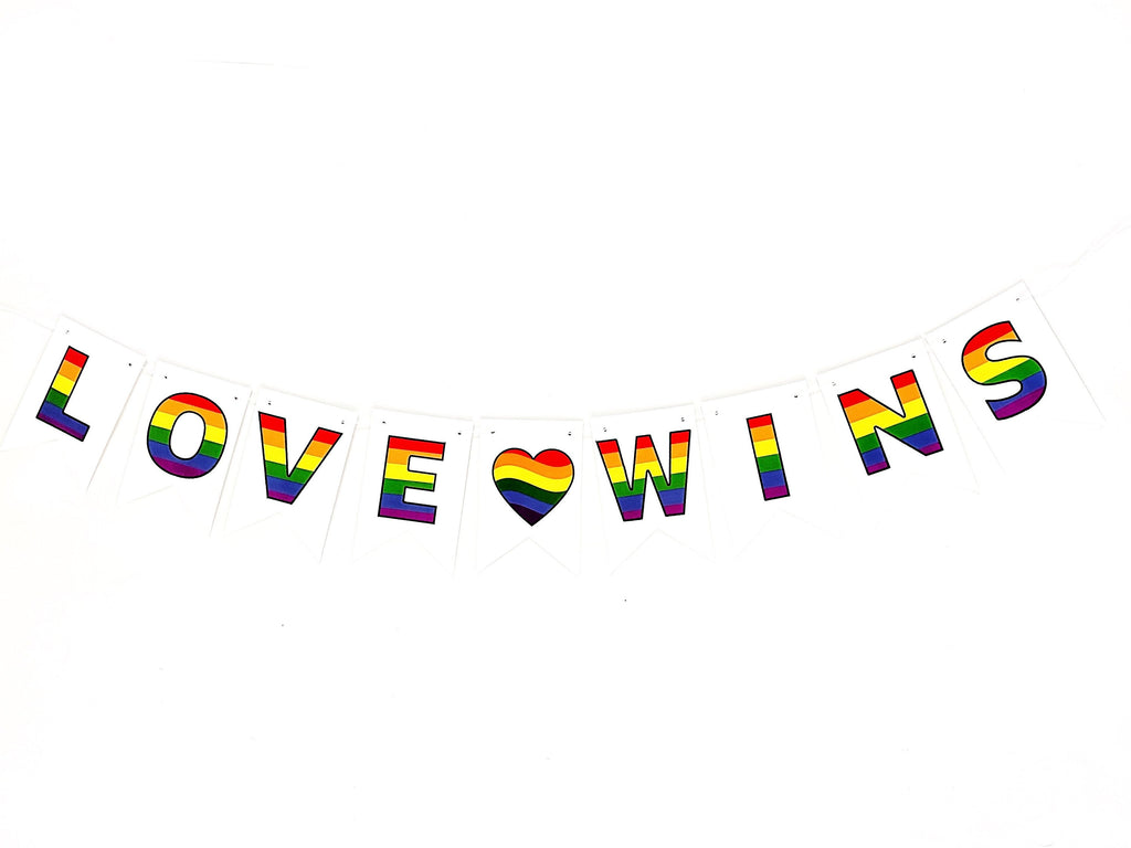 Love Wins Banner | Pride Month Banner | Happy Pride Banner | Rainbow Love Wins Decor | P332