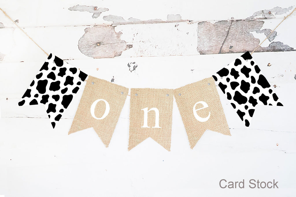 Cow Spots One Banner | Farm or Barnyard First Birthday Party Decorations