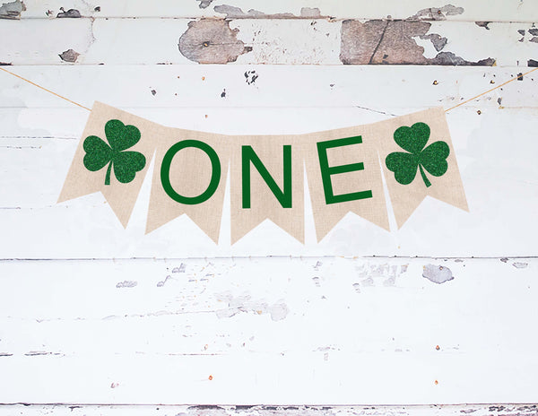 St Patrick's Day First Birthday Party Banner | Shamrock or Clover One Banner | Lucky One Decorations | P240