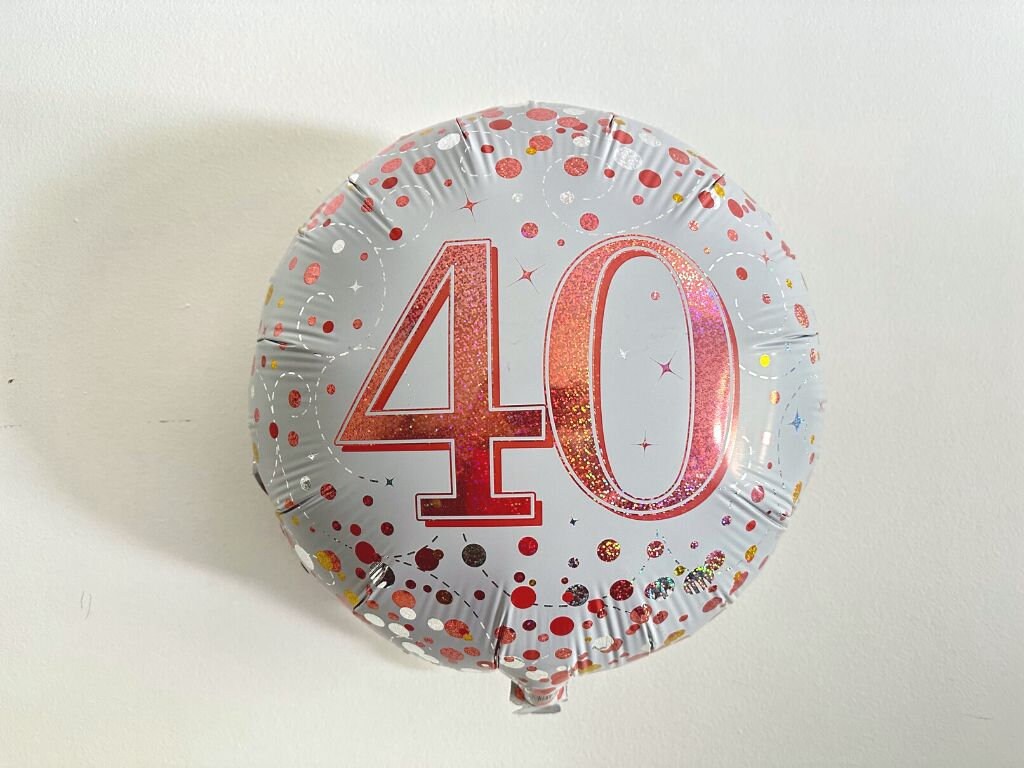 40th Birthday Balloon, Happy 40th Birthday Balloon, Birthday Party Decor, Milestone Birthday Decorations, Rose Gold, Silver Party Decor