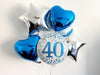 40th Birthday Balloons, Happy 40th Birthday Balloon, Birthday Party Decorations, Milestone Birthday Decorations, Blue and Silver Party Decor