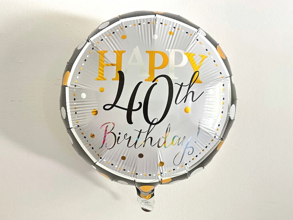 40th Birthday Balloon, Happy 40th Birthday Balloon, Birthday Party Decor, Milestone Birthday Decorations, Gold and Silver Party Decor