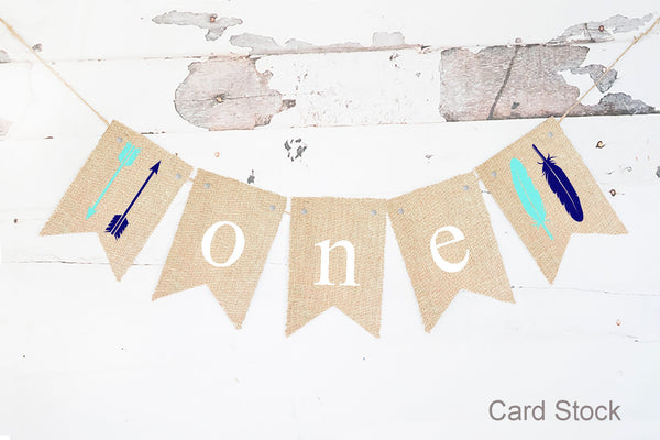 Feathers & Arrows One Banner, First Birthday Party Decor, Tribal First Birthday, 1st Birthday Party Decorations, Boho First Birthday PB355