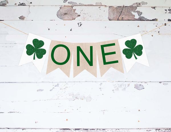 St Patrick's Day First Birthday Party Banner | Shamrock or Clover One Banner | Lucky One Decorations | P243
