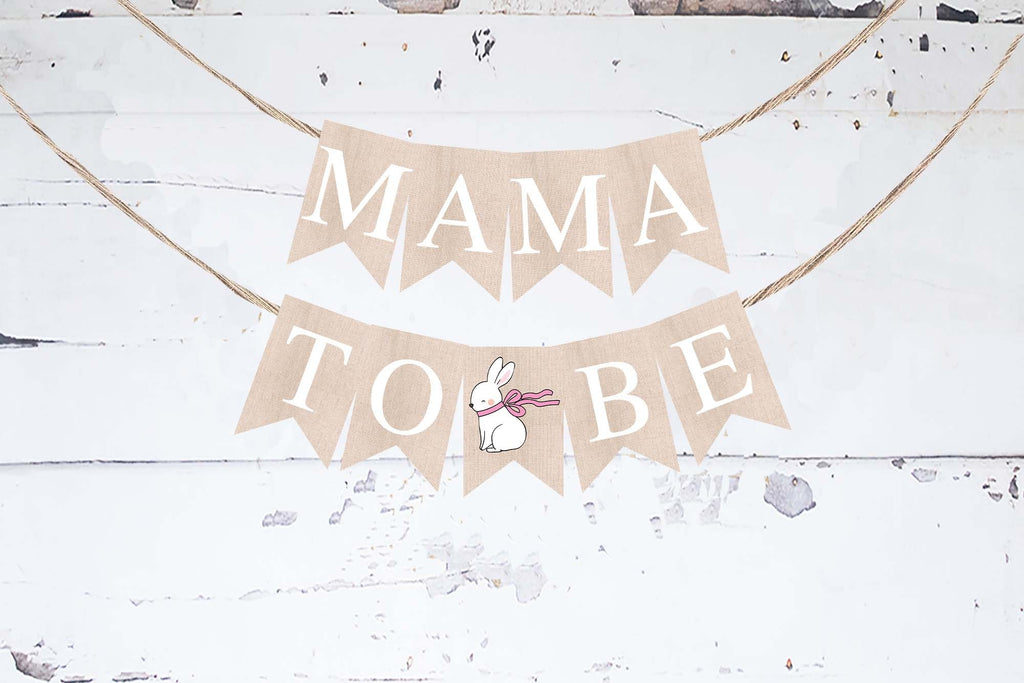 Mama to Be Pink Bunny Banner, Easter Baby Shower Decor, Baby Shower Banner, Spring Shower Decorations, Bunny Baby Shower Decor PB610