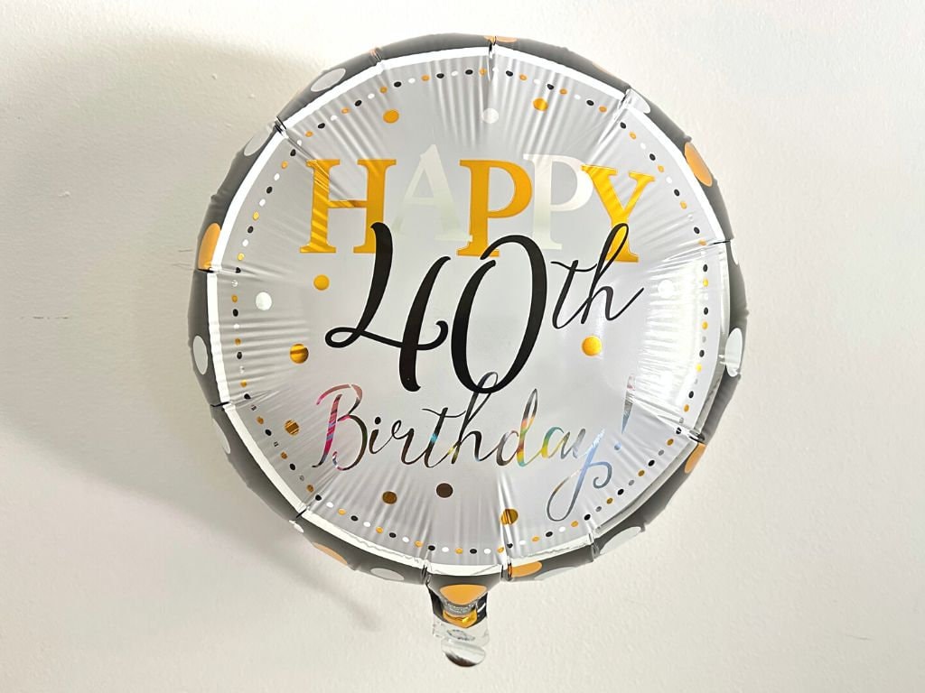 40th Birthday Balloons, Happy 40th Birthday Balloon, Birthday Party Decor, Milestone Birthday Decorations, Black, Gold, Silver Party Decor