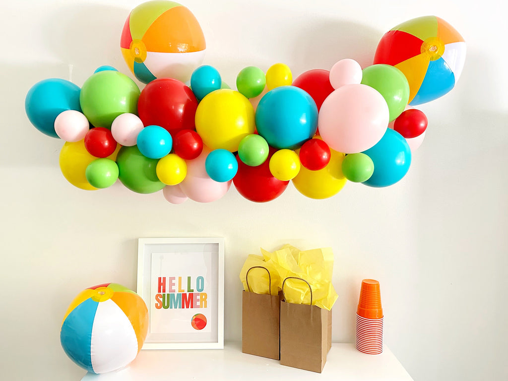 Beach Ball Balloon Garland | Summer Pool or Beach Birthday Party Decorations