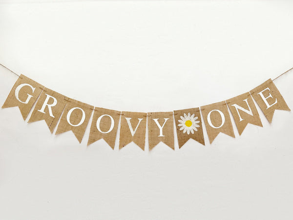 Groovy One Banner, Flower Power First Birthday Party Decor, Spring First Birthday Banner, Summer Party Decor, B1187