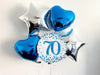 70th Birthday Balloons, Happy 70th Birthday Balloon, Birthday Party Decorations, Milestone Birthday Decorations, Blue and Silver Party Decor
