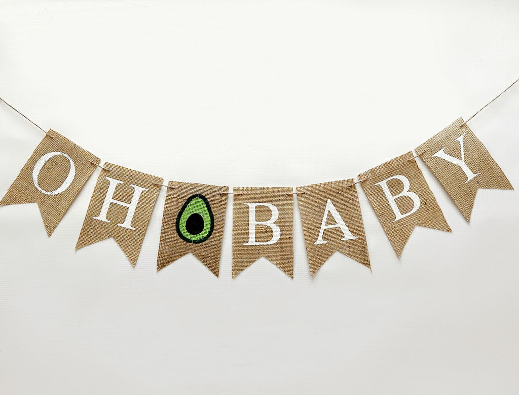Avocado Baby Shower Decor, Veggie Oh Baby Banner, Vegetable Preganancy Annoucement Sign, Avocado Baby Shower Decor, Oh Baby Banner, B1178
