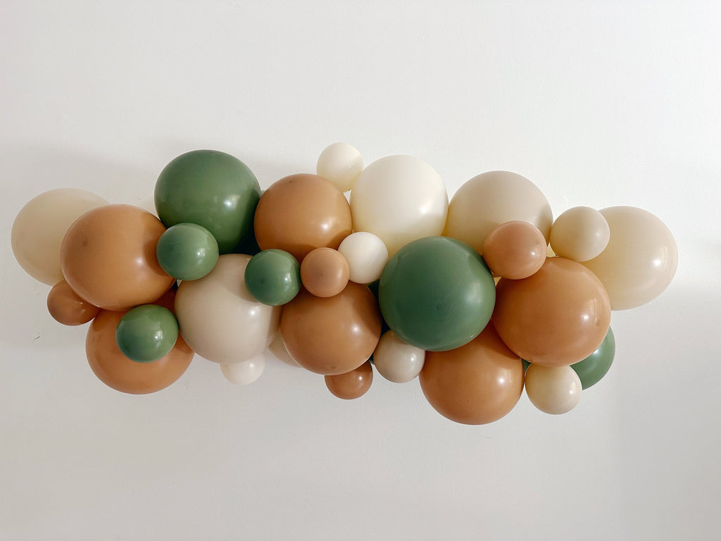 Green, Off White Brown Balloon Garland Neutral Party