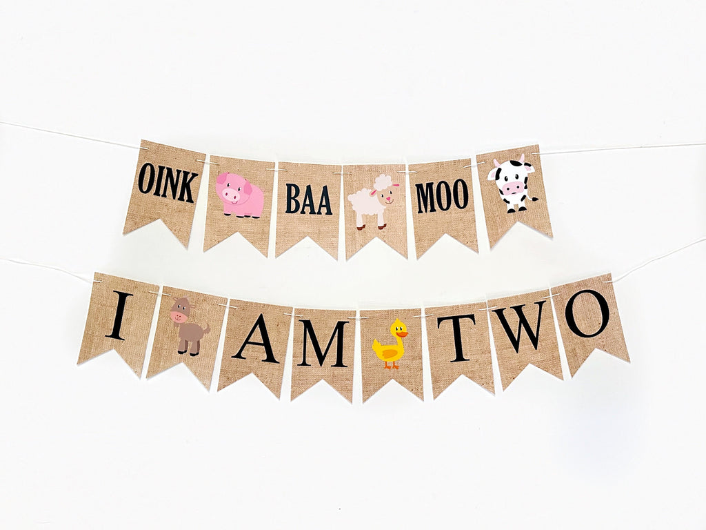 oink-baa-moo-i-m-two-card-stock-banner-farm-second-birthday-party-swanky-party-box for Free Printable Farm Birthday Banner Oink, Baa, Moo I'm Two Card Stock Banner | Farm Second Birthday Party – Swanky Party Box for Free Printable Farm Birthday Banner