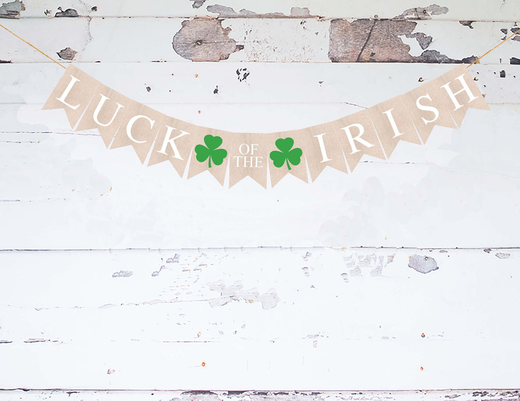 St Patrick's Day Decorations, Luck of the Irish Card Stock Banner, St Patrick's Day Photo Booth Decoration PB126