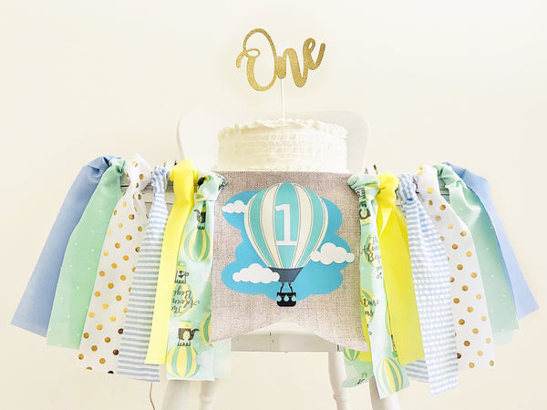 Up Up and Away 1st Birthday Highchair Banner