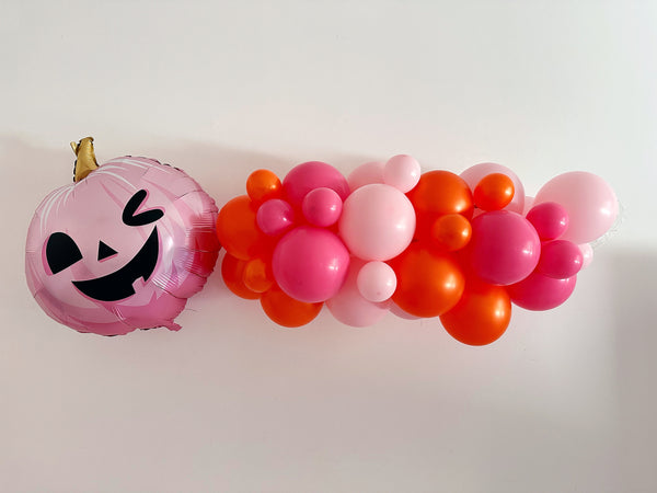 Pink & Orange Halloween Balloons, Colorful Balloons, Pumpkin Party Kit, Pink Party Decorations, Halloween Balloon Backdrop, COL472