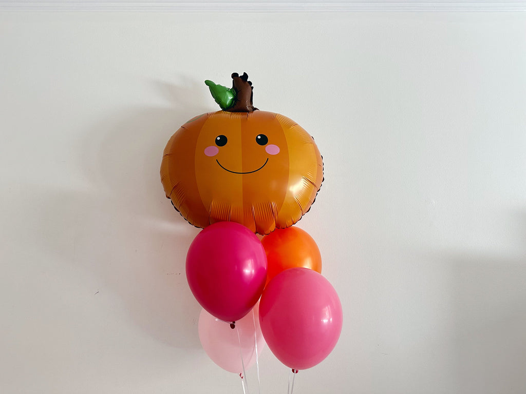 Smiling Pumpkin Balloon Bouquet, Halloween Balloons, Halloween Birthday Party Decorations, Pumpkin Balloon Bouquet