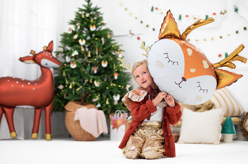 Winter Deer Balloon | Holiday Party Decor | Christmas Party Decoration | Woodland Party Decor | Holiday Decor | Cute Deer Balloon