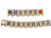 Sports Birthday Party Decorations, Happy Birthday Sign, Blue Sport Decor, Baseball, Football, Soccer, Basketball Birthday Banner B1122