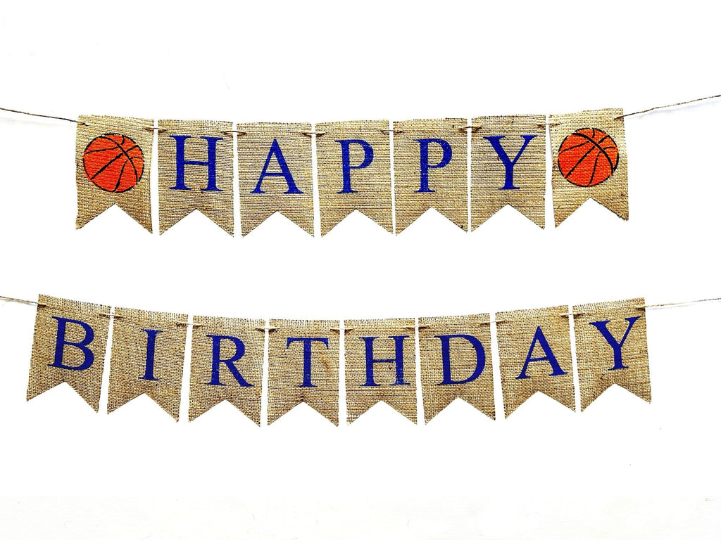 Basketball Birthday Party Decorations, Happy Birthday Banner, Basketball Birthday Banner, Basketball Banner B1250