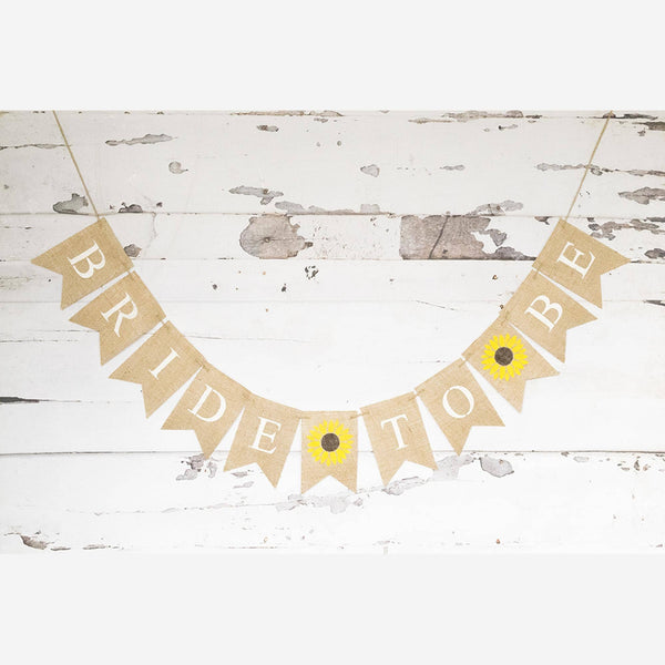 Sunflower Bride to Be Banner for Bridal Shower or Bachelorette Party Decorations, Flower Wedding Decorations, Floral Bridal Shower B1278