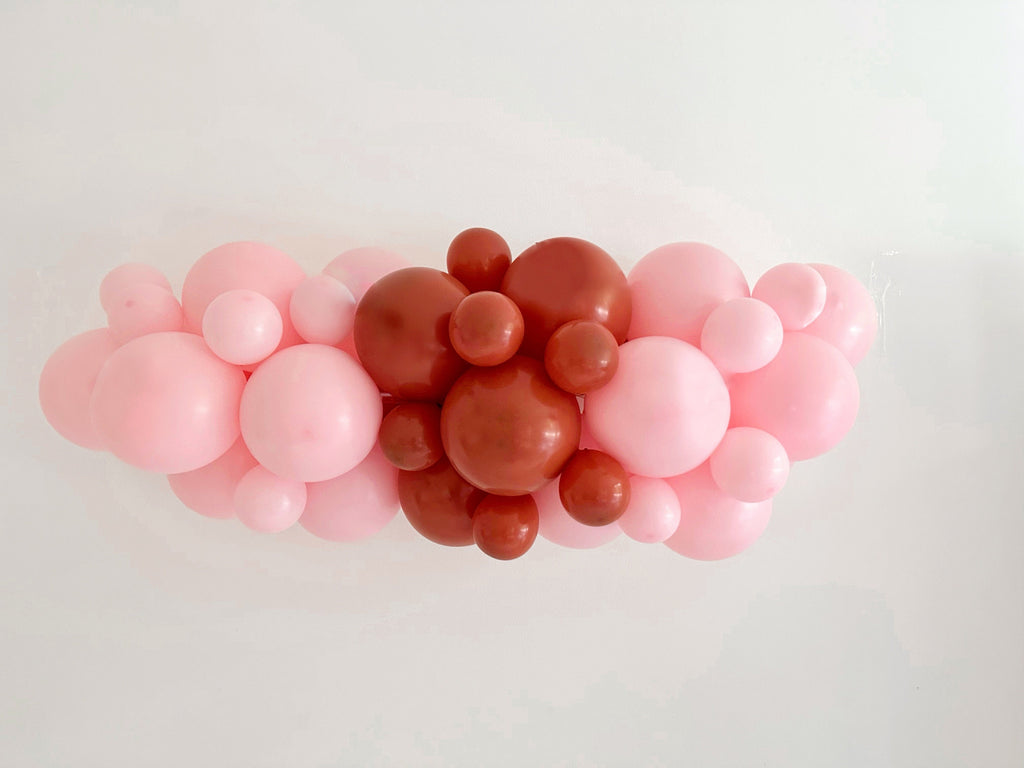 Fall Party Balloons | Fall Halloween Party Garland | Fall Party Decorations | Pink & Burnt Orange Balloon Garland | COL479