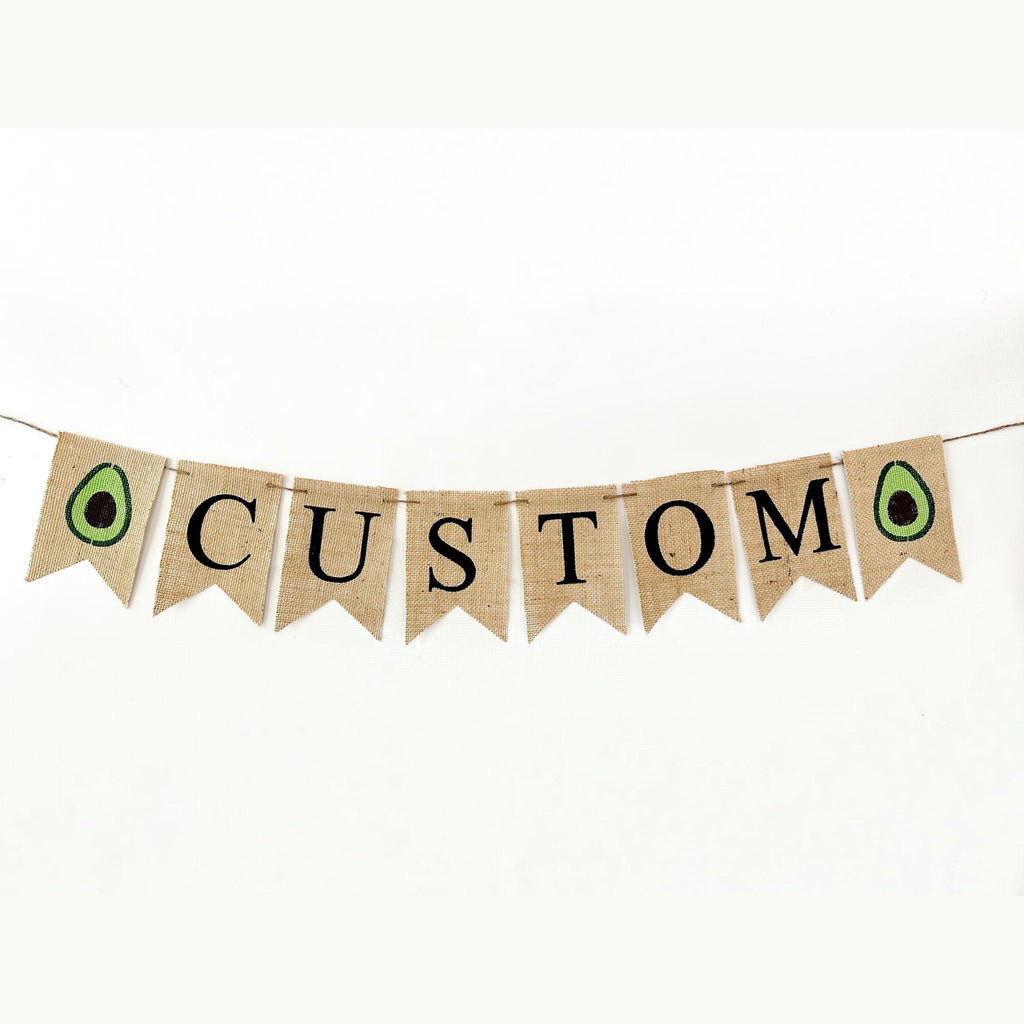 Avocado Personalized Banner, Vegetable or Farmers Market Birthday Party Decorations, Avocado Party Decoration, B1262