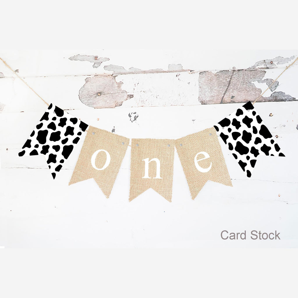 Cow Spots One Banner | Farm or Barnyard First Birthday Party Decorations