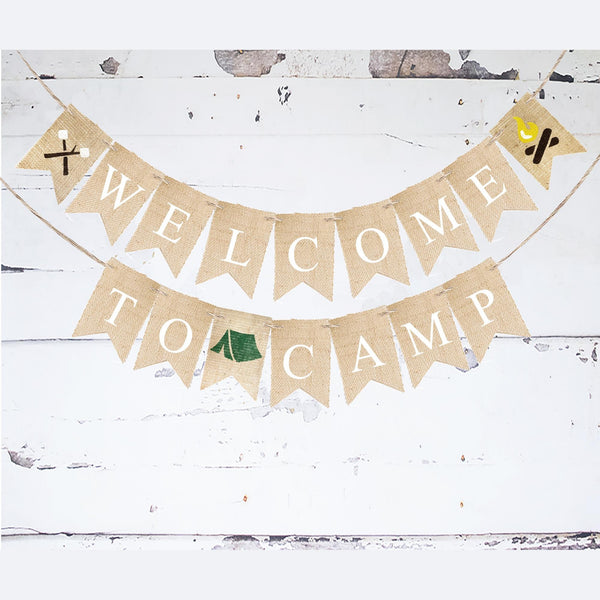 Welcome to Camp Banner, Camp Sign, Summer Camp Decorations, Campsite Banner, Camping Party Decor, Camping Decorations, B1026