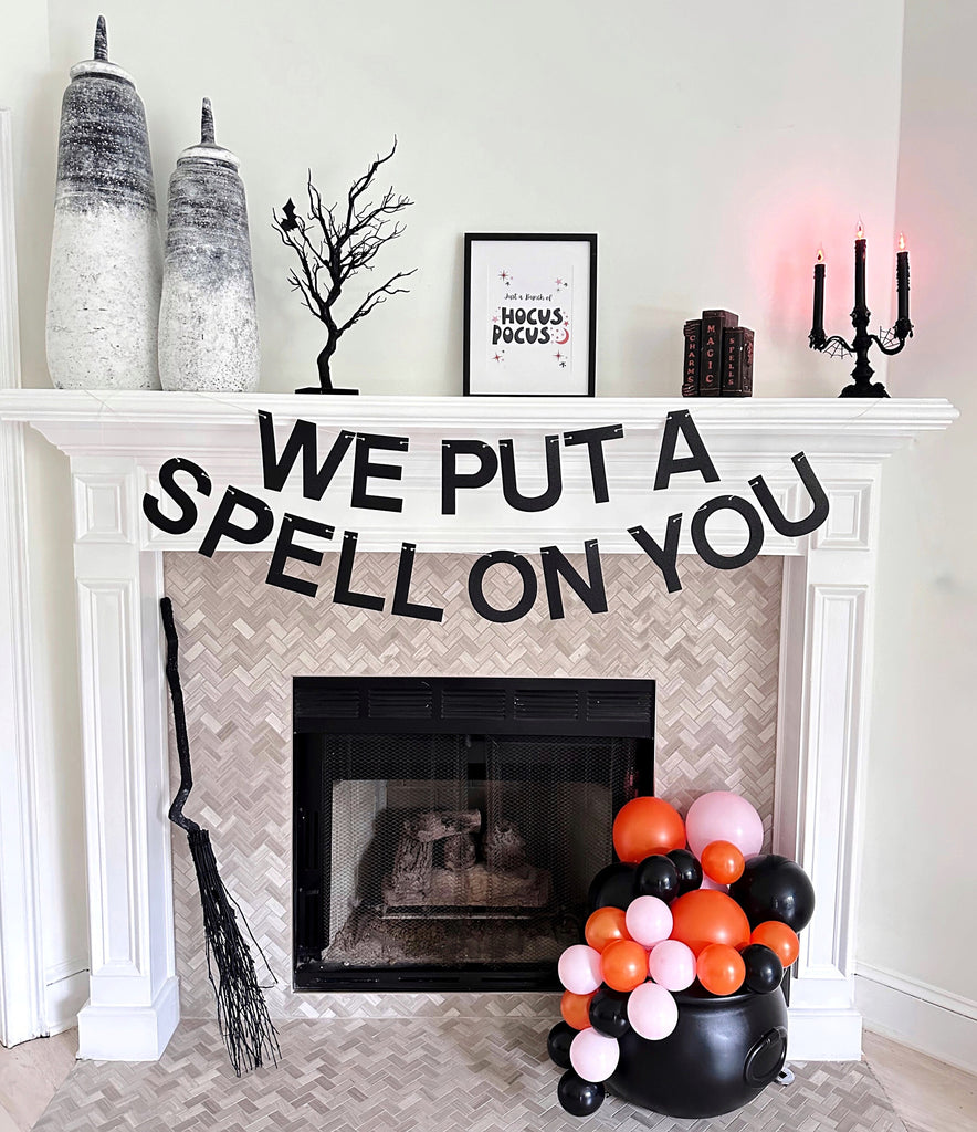 We Put A Spell On You Glitter Banner, Halloween Party Decor, Halloween Decorations, Halloween Photo Booth Prop, Halloween Sign LB045