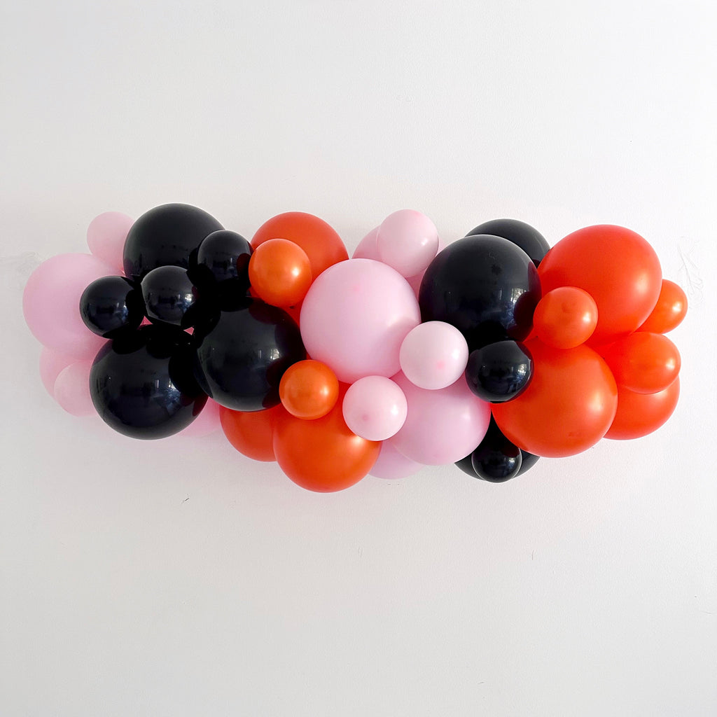 Fall Party Balloons | Fall Halloween Party Garland | Fall Party Decorations | Pink, Black & Orange Balloon Garland | COL503