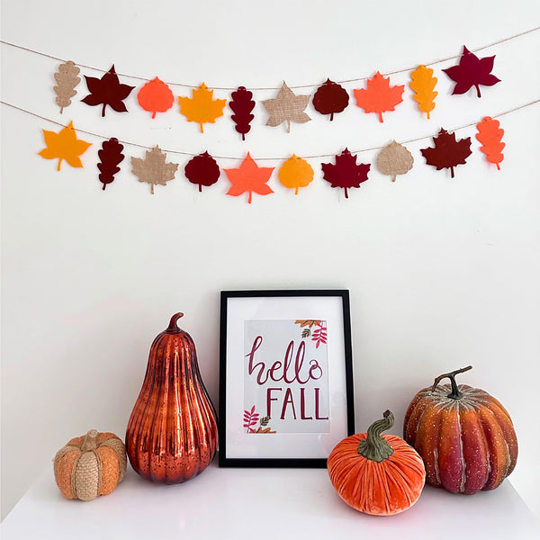 Fall Leaves Banner, Felt & Burlap Leaves Banner, Changing Leaves Decorations, Fall Autumn or Thanksgiving Decor, Thanksgiving Banner, COL508