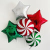 Peppermint Christmas Balloon Bouquet, Holiday Party Decorations, Red and Green Candy Balloons COL517