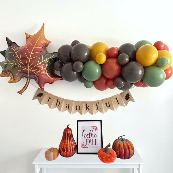 Fall Balloon Garland, Fall Party Decor, Fall Burlap Banner, Thanksgiving Decorations, Seasonal Decor, Fall Party Decorations COL513