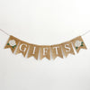 Gifts Burlap Banner, Floral Baby Shower, Wedding Reception or Bridal Shower Gift Table Sign, Flower Present or Card Area Decor, B1323