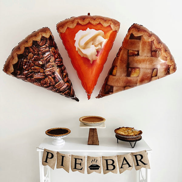 Pie Bar Burlap Banner | Thanksgiving Dessert Table Decor | Friendsgiving Party Balloons | Pie Balloons | COL520
