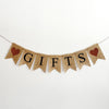 Burlap Banner for Gift Table, Present or Card Area Decorations, Birthday Party, Graduation or Wedding Reception Gifts Sign, B1325