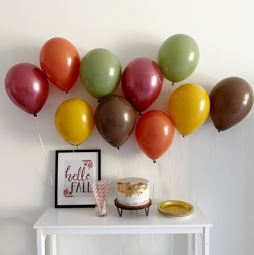Fall Party Decorations, Thanksgiving Party Decor, Friendsgiving Balloons, Autumn Balloon Decor, Set of 5