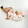 Cocktail Party Balloon Garland, Martini Glass Balloon, New Years Eve Party, Birthday Party Decorations, Seasonal Decor, Pink & Gold Balloons
