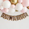Woodland Balloon Garland, Winter Deer Balloons, Holiday Baby Shower, Winter Birthday Party Decorations, Oh Deer Banner, Pink & Gold Balloons