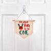 Fun to be One Reindeer 1st Birthday Tassel Banner, Christmas Highchair Decoration, Holiday First Birthday Party Sign, Cake Smash Pennant