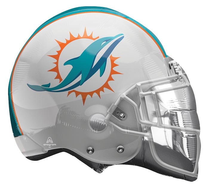 decorative football helmets Dolphins Helmet Balloon 21" | Football Party Decorations