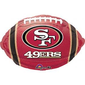 49ers Balloon 18" | Football Party Decor | Sports Balloon | Tailgate Decor | Football Birthday Photo Prop | Football Balloon