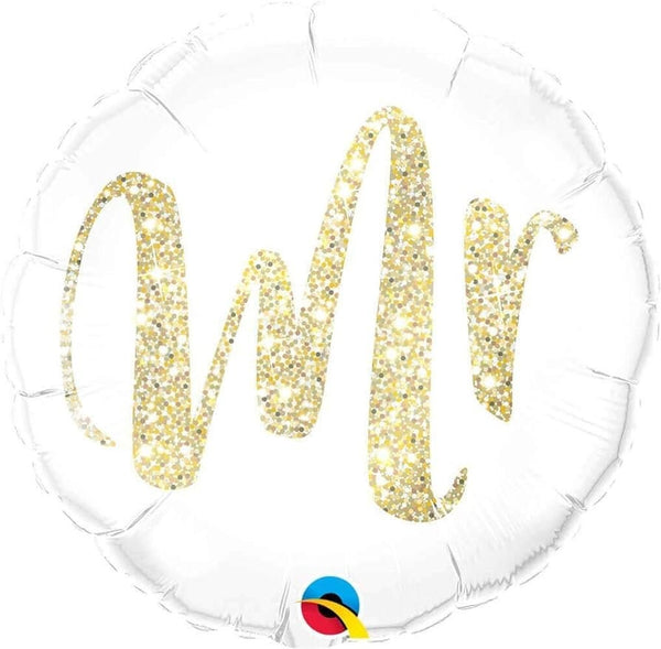 Mr. Balloon | Engagement Party Decor | Gold Glitter Mr. Foil Balloon | Engagement Photo Prop | Wedding Photo Prop