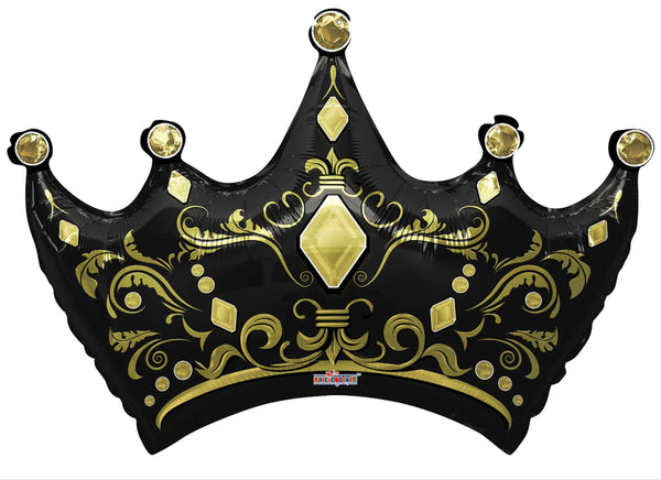 Black Crown Foil Balloon| Large Crown Balloon, Royal Crown Balloon, King & Queen Birthday Balloon