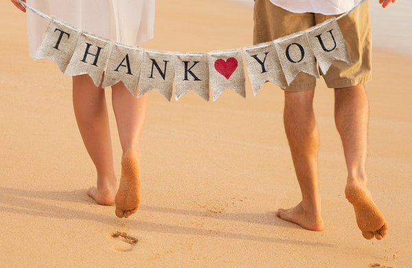 Thank You Burlap Banner, Thank You Banner, Thank You Wedding Photo Prop, B045