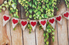 Rustic Heart Banner, Valentine's Day Burlap Banner, Heart Burlap Banner, Glitter heart, B027