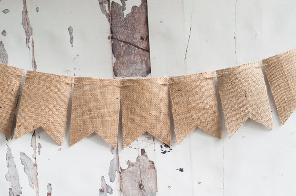 6 to 25 D.I.Y. Burlap Banner, Burlap Banner Kit, Plain Burlap Bunting, Make Your Own Burlap Banner, Fishtails