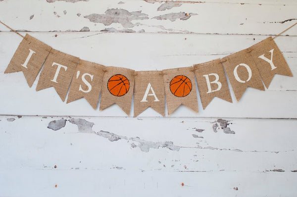 It's A Boy Banner, Basketball  Banner, Basketball Baby Shower Banner, Baby Boy Banner, Gender Reveal Banner, Baby Shower Banner, B203