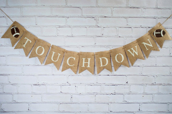 Touchdown Football Banner, Football Banner, Football Decor, Superbowl Banner, Sports Banner, Football Baby Shower, B241